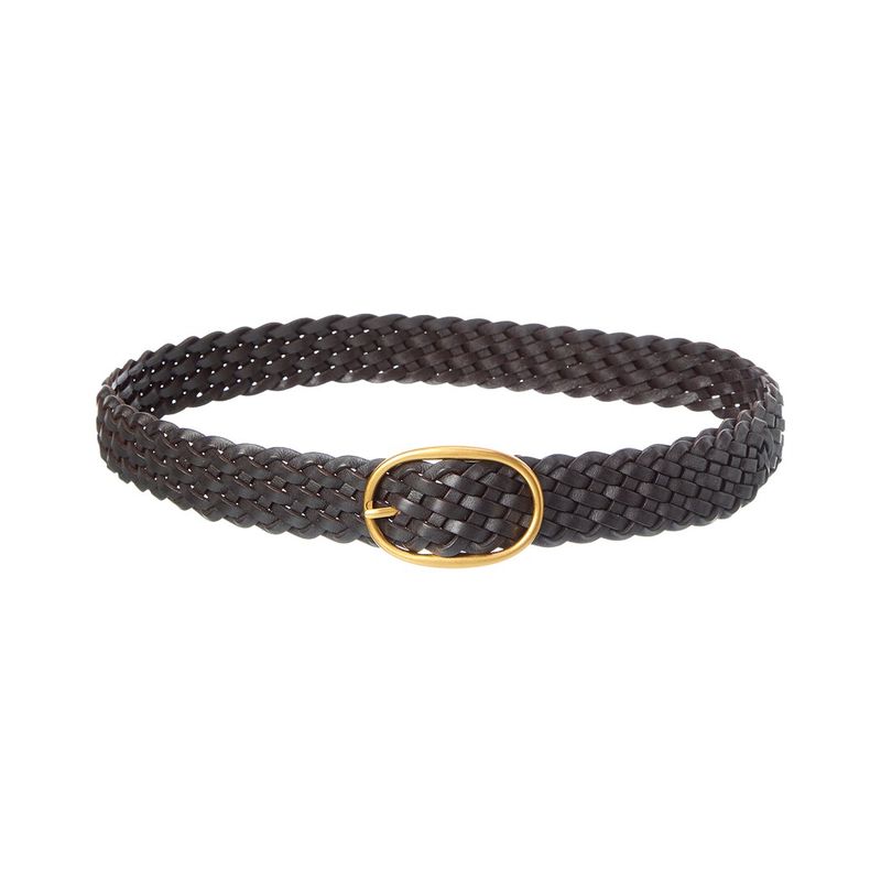 Madewell Leather Woven Oval Buckle Belt